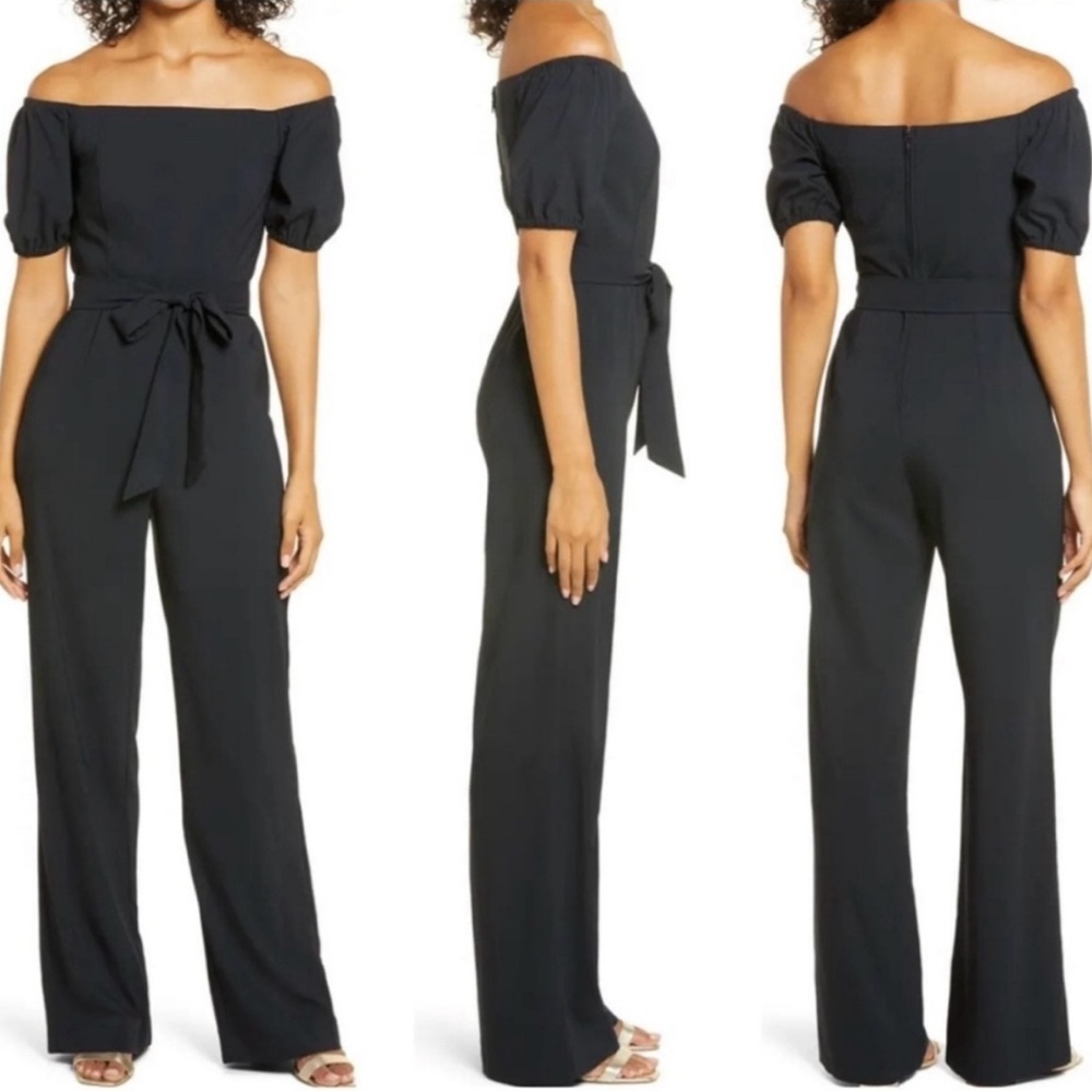 Lilly Pulitzer Elegant Jada Onyx Off-Shoulder Jumpsuit Size 2